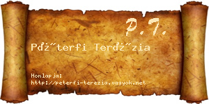 Péterfi Terézia névjegykártya